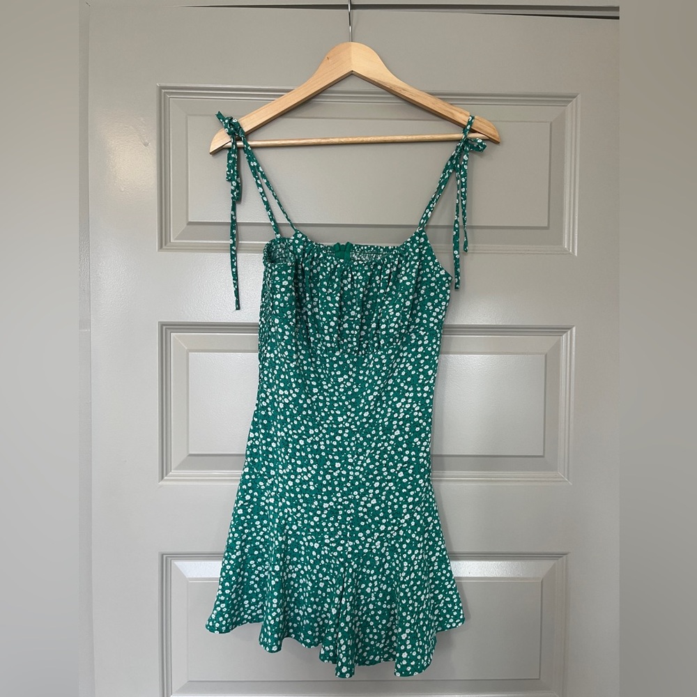 Green floral romper